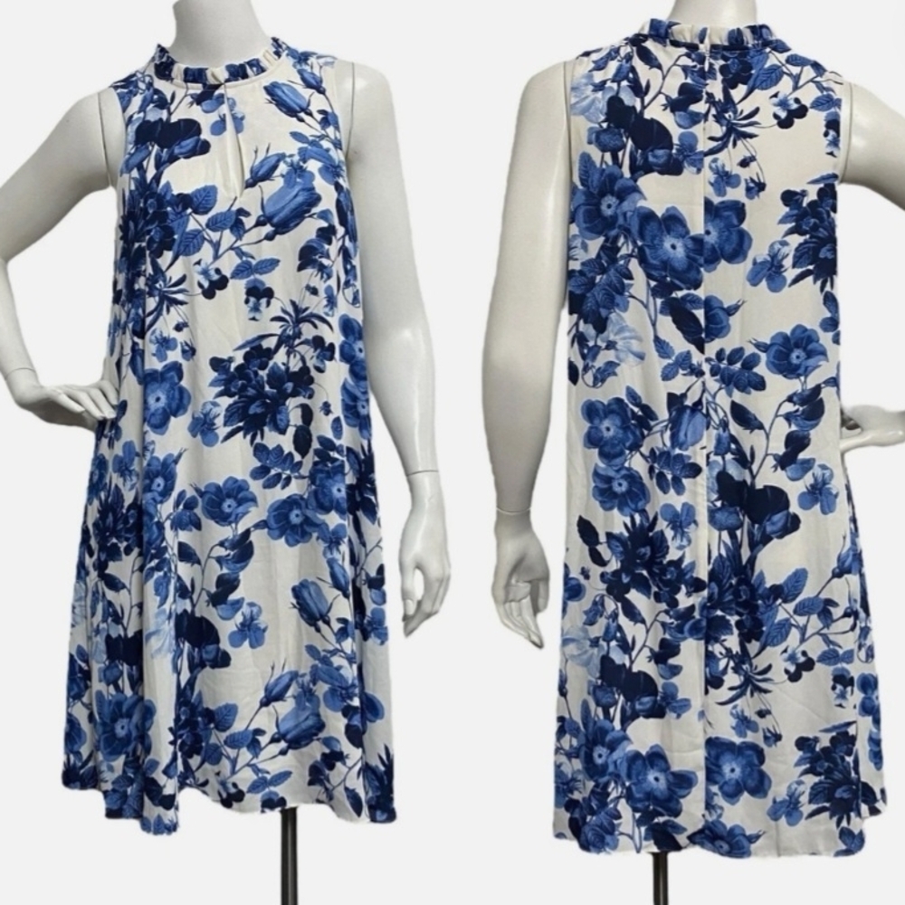 IVANKA TRUMP, Blue Floral Midi Dress (A- line Dress)